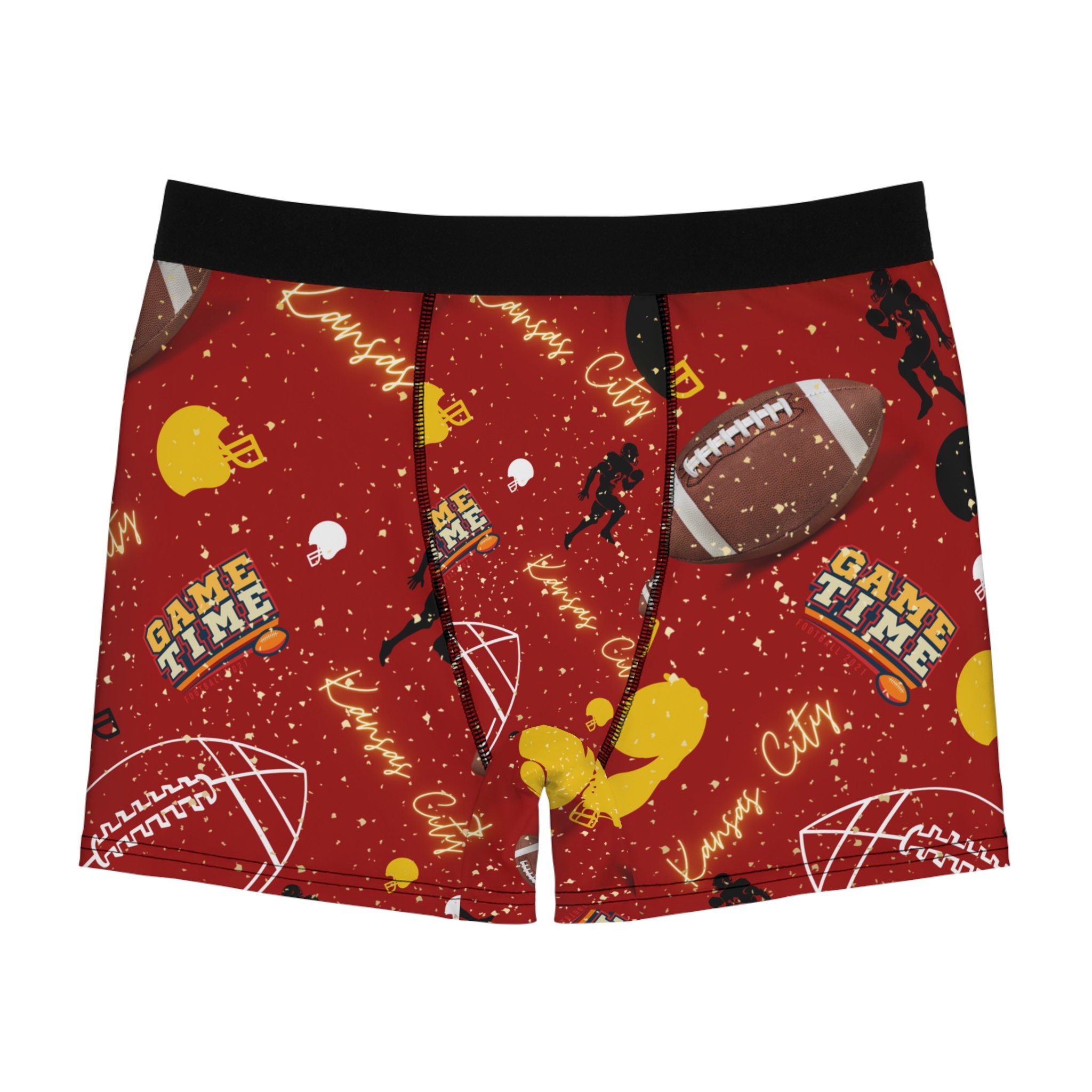 Kansas Football Men's Boxer Briefs (AOP) Sports Fan Gifts Gifts For Men