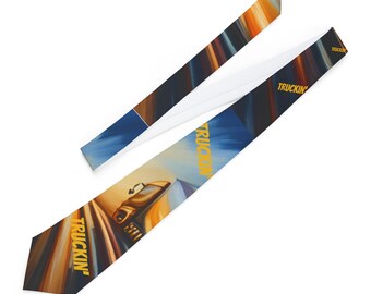Truck Driver Neck Ties For Men Fun Design Neckties Gift For Him Gift For Dad Truck Driver Gifts
