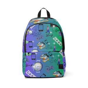 2000&#39;s Themed Unisex Fabric Backpack/ Colorful Backpacks/ Gifts for her/ Gifts for him