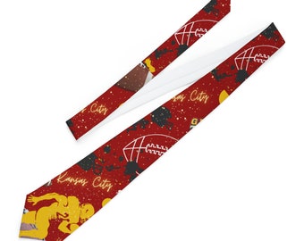 Corbatas del equipo de fútbol de Kansas para hombre. Corbatas de estilo deportivo. Regalo para él. Regalo para fanáticos del fútbol.