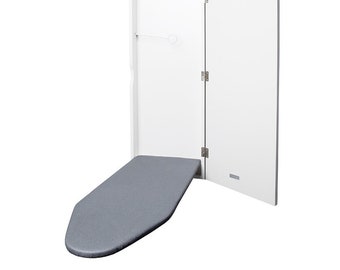 Ivation Wall-Mounted Cabinet Premium Ironing Board Cover Size 33 x 13" - Alumitek, Scorch Resistant, Thick Padding, Fastener Straps, Italy