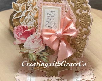 3D lace easel Card 3D lace easel Card