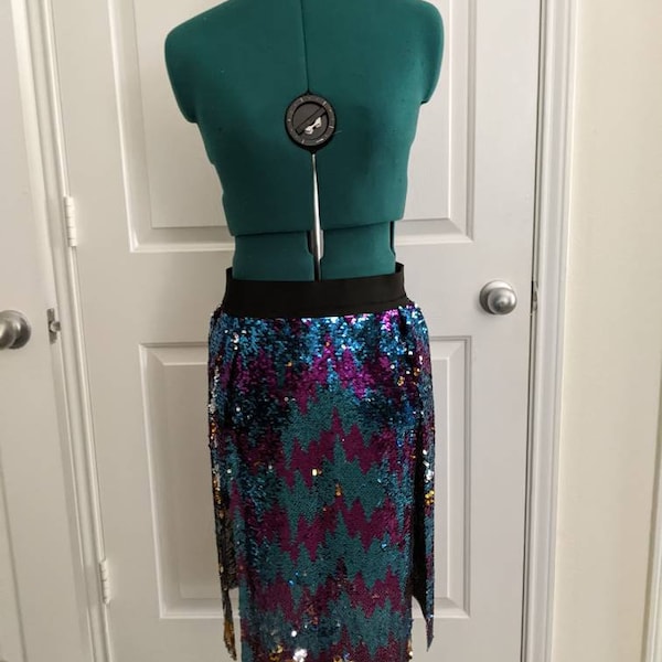 Jupe à paillettes réversible