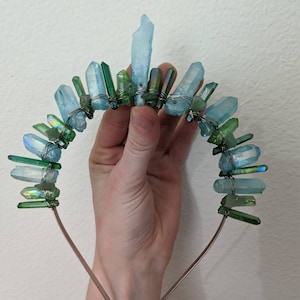 Seafoam Unicorn Crystal Crown