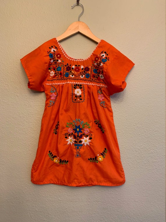 Girl's Mexican Dress Puebla Canary!