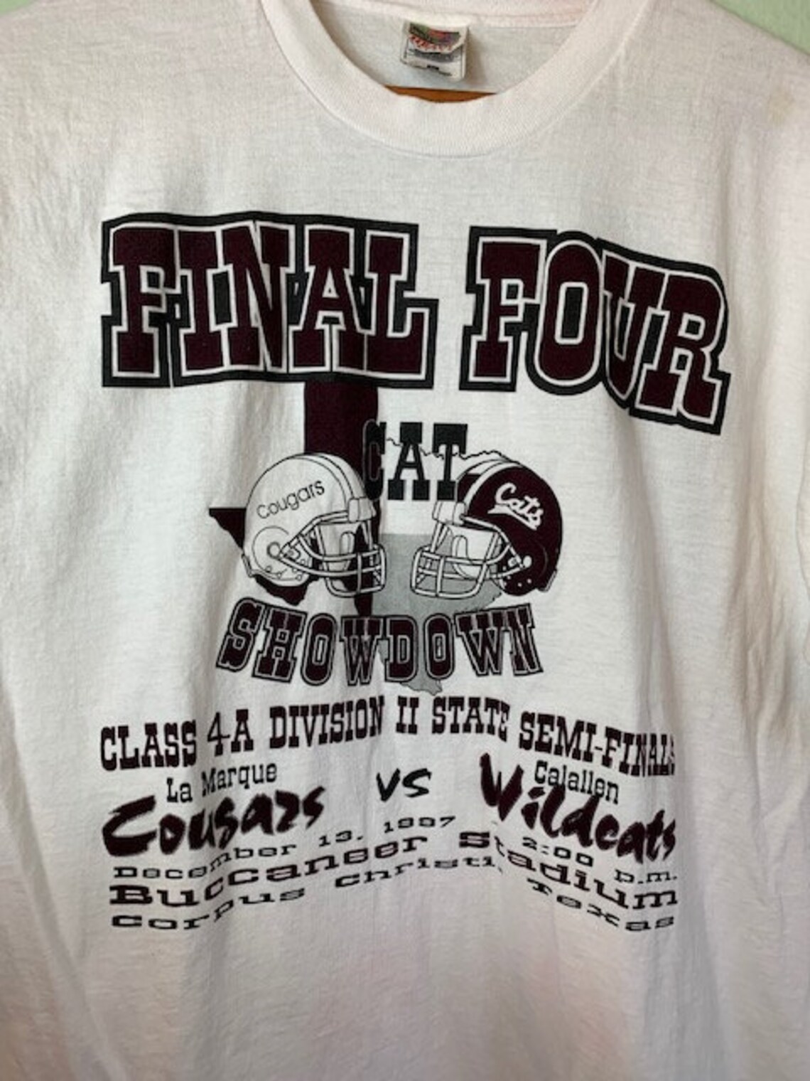 1997 90s Vintage high school football wildcat white Tshirt Etsy