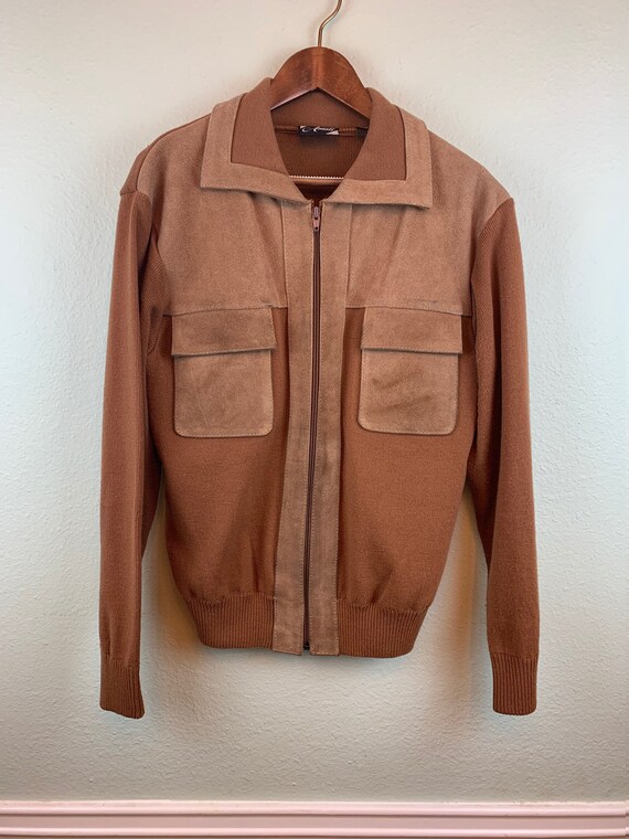 70s Vintage Amati suede/knit jacket!
