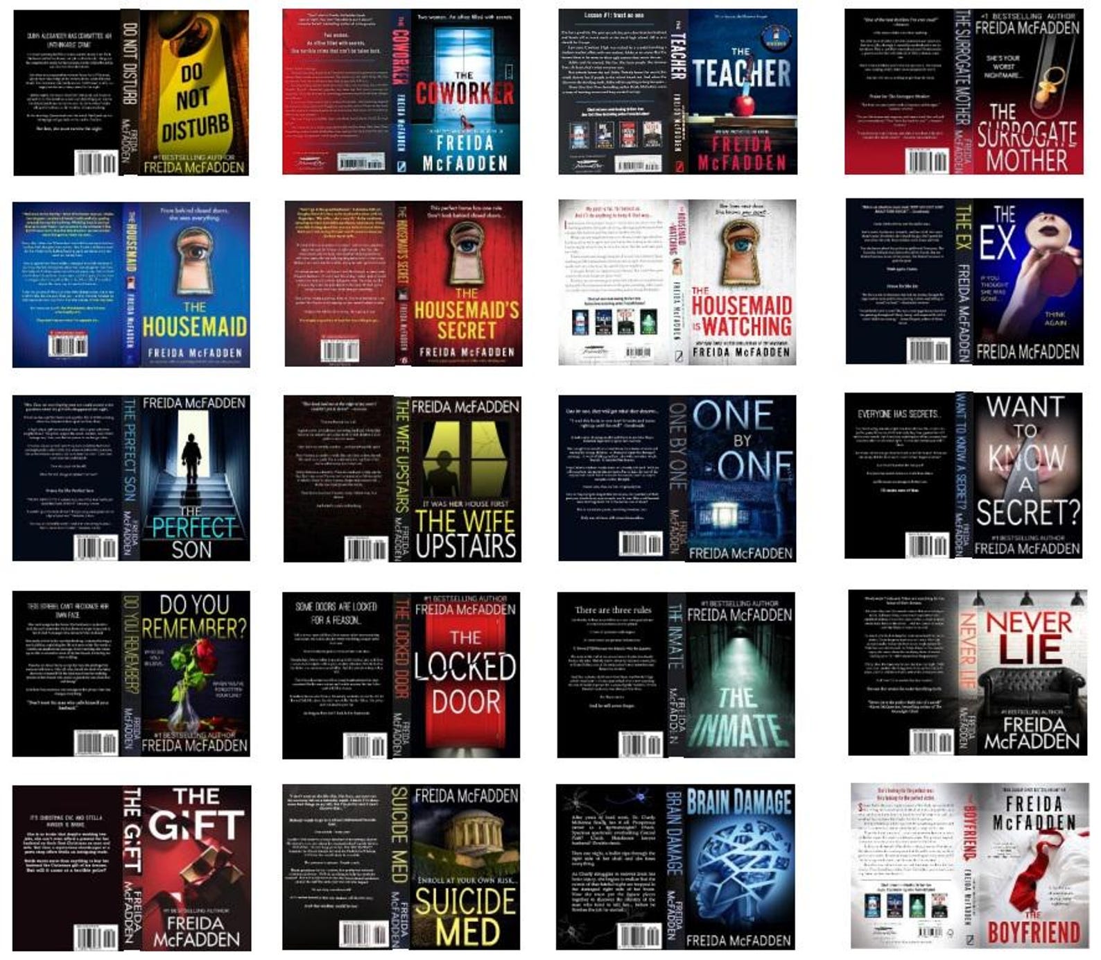 Set of 20 Printable Mystery/thriller Mini Book Covers-freida M. - Etsy
