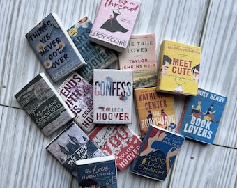 Set of 15 Printable Miniature Romance Book Covers