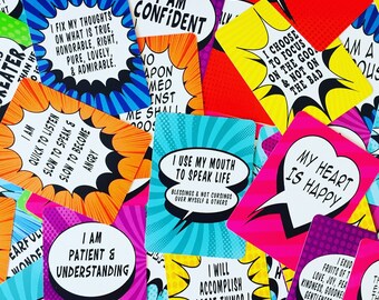Positive Affirmation; Speak Life Cards; Encourage & Inspire Kids + Teens to develop a Positive Mindset; Faith Based Cards