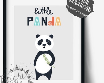 Liten panda; Utskrivbar väggkonst för barn; Digital nedladdning