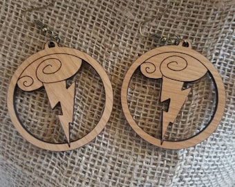 Hercules Medal Woodcut Earrings