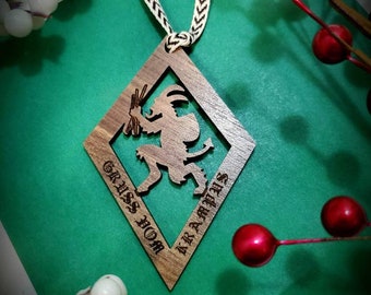 Krampus Walnut Plywood Ornament