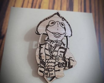 Kermit-Muppet Treasure Island Woodcut Pin