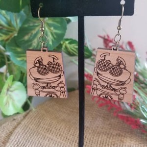 Treasure Planet Ben Gunn Woodcut Earrings