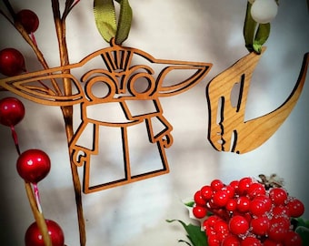 The Mandalorian Christmas Ornaments (The Child & Mudhorn)