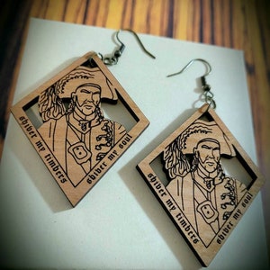 Long John Silver- Muppet Treasure Island Woodcut Earrings