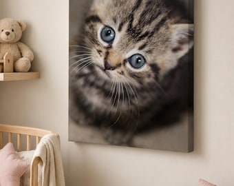 Kitten Portrait Print | Cat Photography Wall Art | Nursery Decor (Print & Canvas)