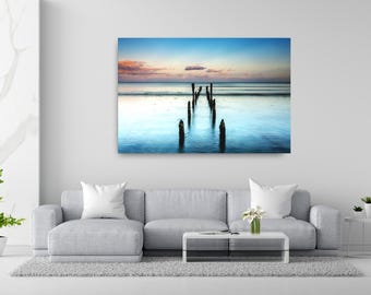 Newcastle Beach, old jetty  at sunset