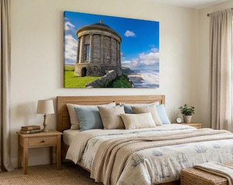 Mussenden Temple Print, Irish Coastal Landscape Photography, Ocean View Wall Art