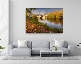 River Bann Bridge Autumn Print: Vintage Irish Wall Art, Portadown
