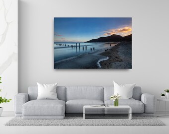 Newcastle Beach Jetty Mourne Mountains Print | County Down Coastal Landscape Photography