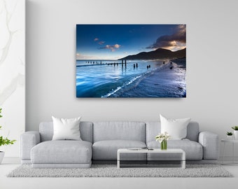 Newcastle Beach, old jetty and the mournes 2