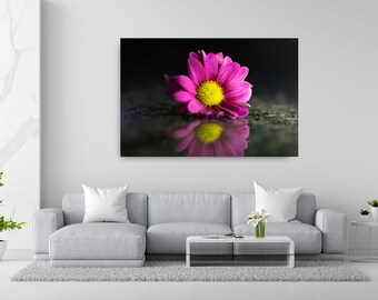 Purple Daisy Macro Photo Print | Botanical Floral Wall Art (Digital Download)