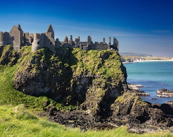 Dunluce Castle Print | Northern Ireland Coastal Photography, Dramatic Ruins Wall Art