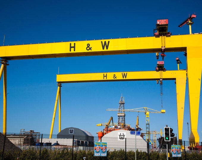 Harland & Wolff Cranes, Photo Print, Northern Ireland, Belfast Cranes, Titanic Quarter, Belfast Wall Art