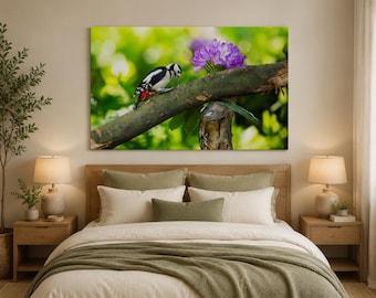 Spotted Woodpecker Wildlife Photography Print, Nature Woodland Bird Art (Physical Print)