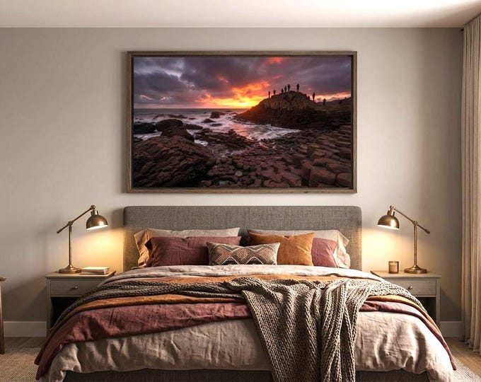 Giants Causeway Sunrise Print, County Antrim Coastal Landscape Photography