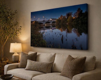 River Bann Night Portadown Print | Long Exposure Irish River Cityscape Wall Art