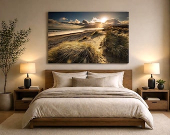 Murlough Beach Sand Dunes Print, Mourne Mountains Coastal Landscape, Northern Ireland Photography
