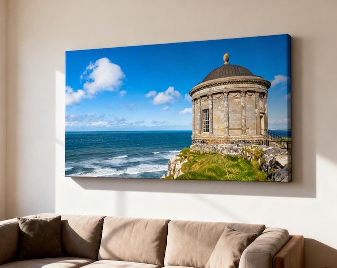 Mussenden Temple Print, Coastal Cliff Landscape Photography, Northern Ireland Wall Art