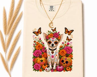Dia De Los Muertos Chihuahua Comfort Colors Unisex garment-dyed heavyweight t-shirt