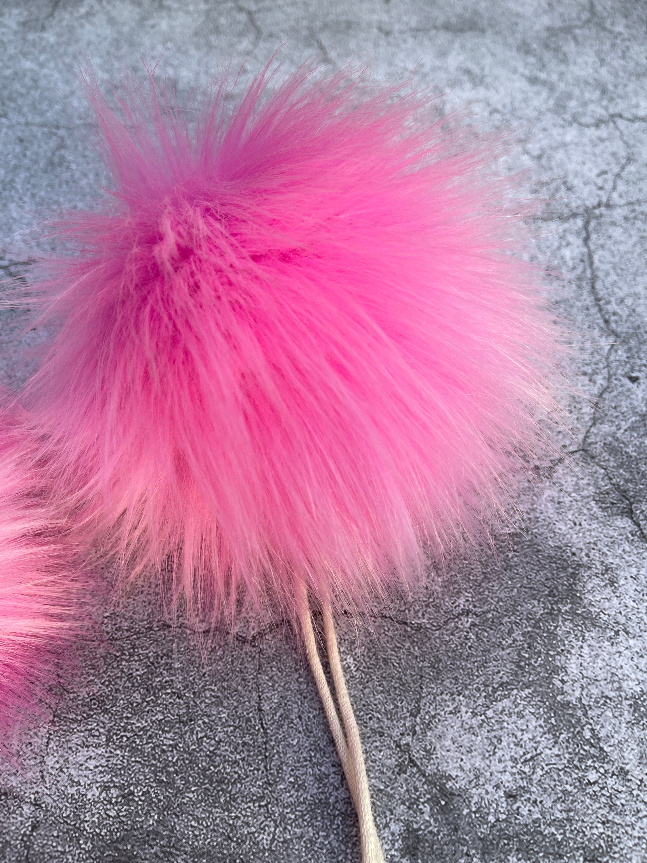 CINDWOOD Crafts Cancer Awareness Pink Pom Pom Keychain