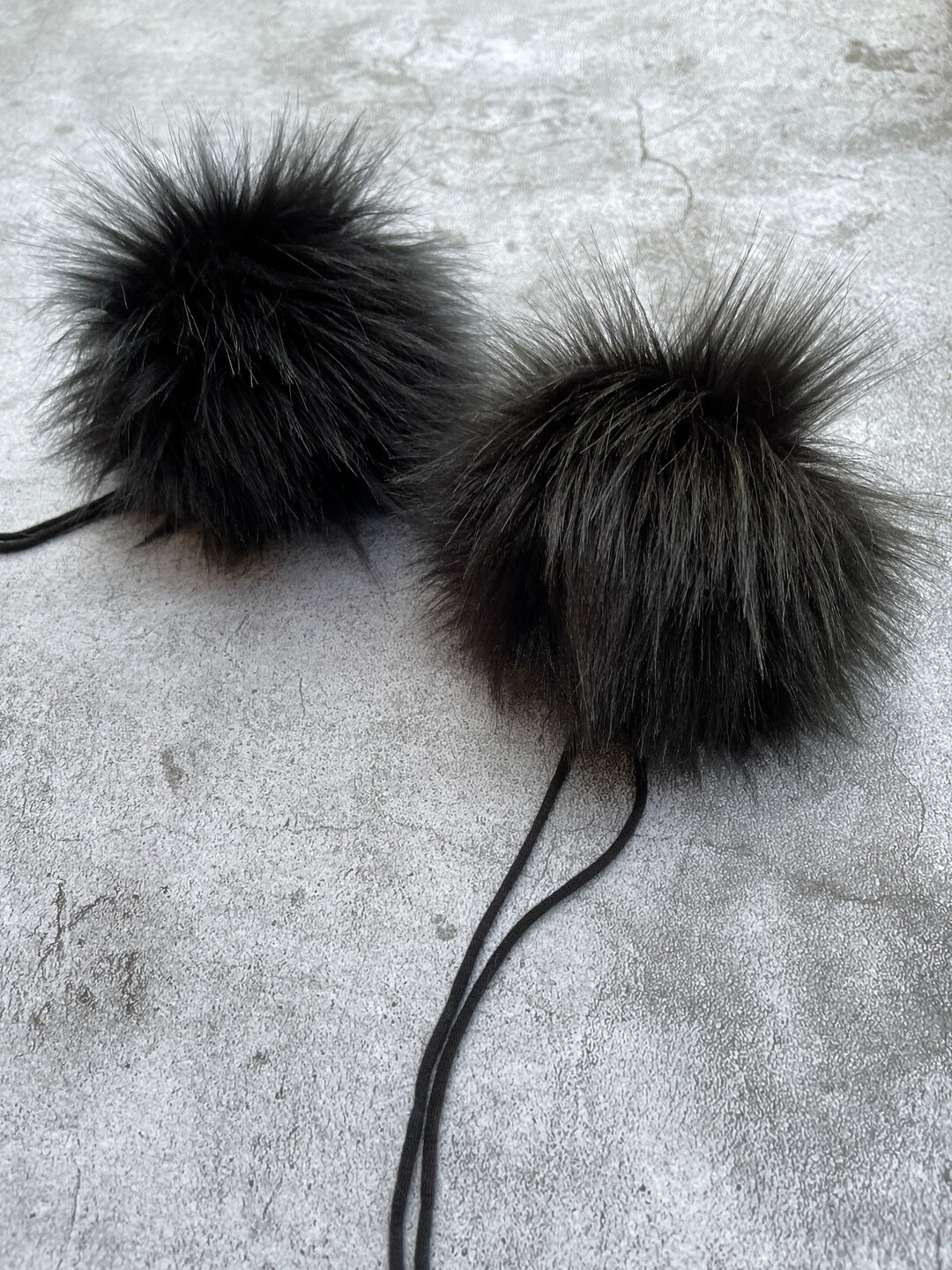 Black Luxury Faux Fur Pom-pom XL 6 Made in USA Pompom - Etsy