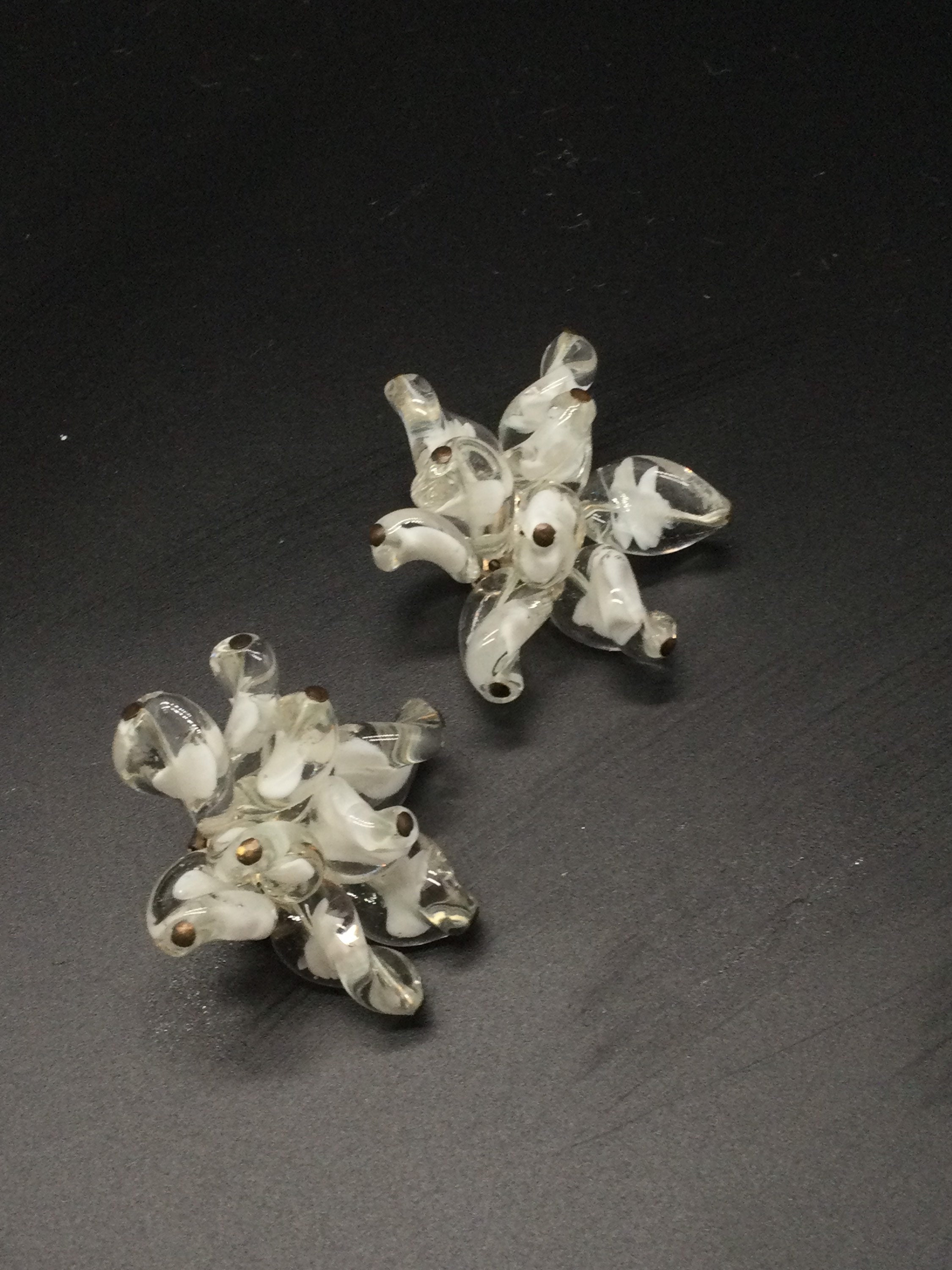 Broche Et Boucles D'oreilles à Clip En Pâte De Verre - Occasion Parfait état