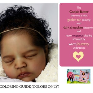 Brooke Nicole AA Ethnic Reborn Coloring Guide Cookie Butter