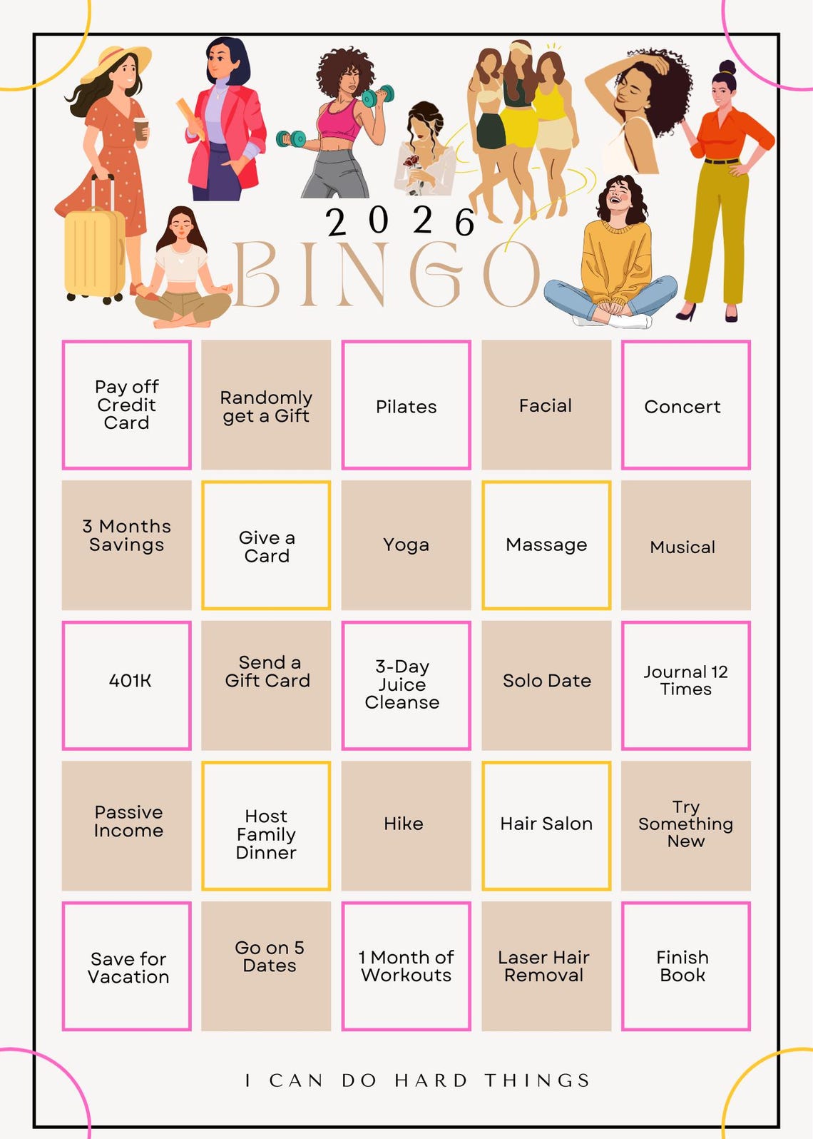 Alma Latina: Goal Setting Bingo Card - Etsy