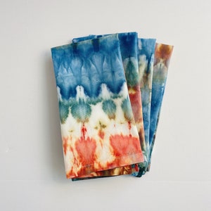Hand-Dyed Tie Dye Cloth Napkins: Eco-Friendly Cotton Table Linens (Set of 4)