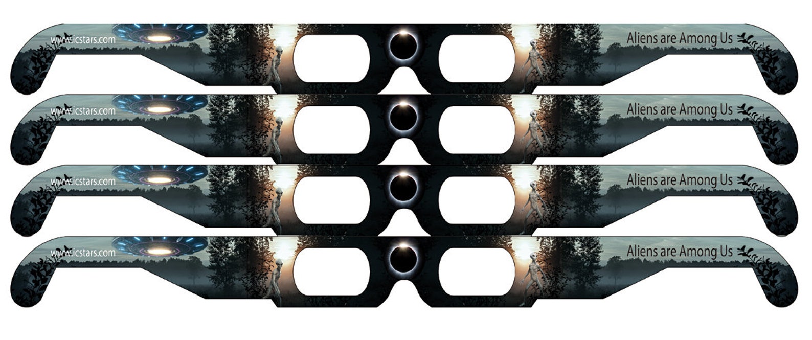 5pack Aliens Are Among Us Style Eclipse Solar Glasses Made With AAS