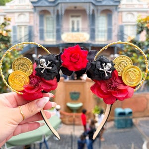 Jack Sparrow Inspired Ears | Pirates of the Caribbean | Mouse Ears | Wire Flowers Ears