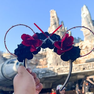 Star Wars Sith Inspired Ears | Mouse Ears | Wire Flower Ears