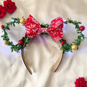 Christmas Wreath Ears | Holiday | Mouse Ears | Wire Flower Ears