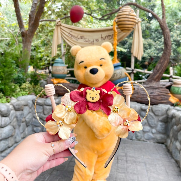 Winnie the Pooh Inspired Ears | Pooh Bear | Hundred Acre Woods | Wire Flower Ears