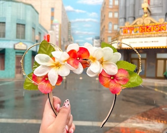 Moana Inspired Ears | Mouse Ears | Wire Flower Ears