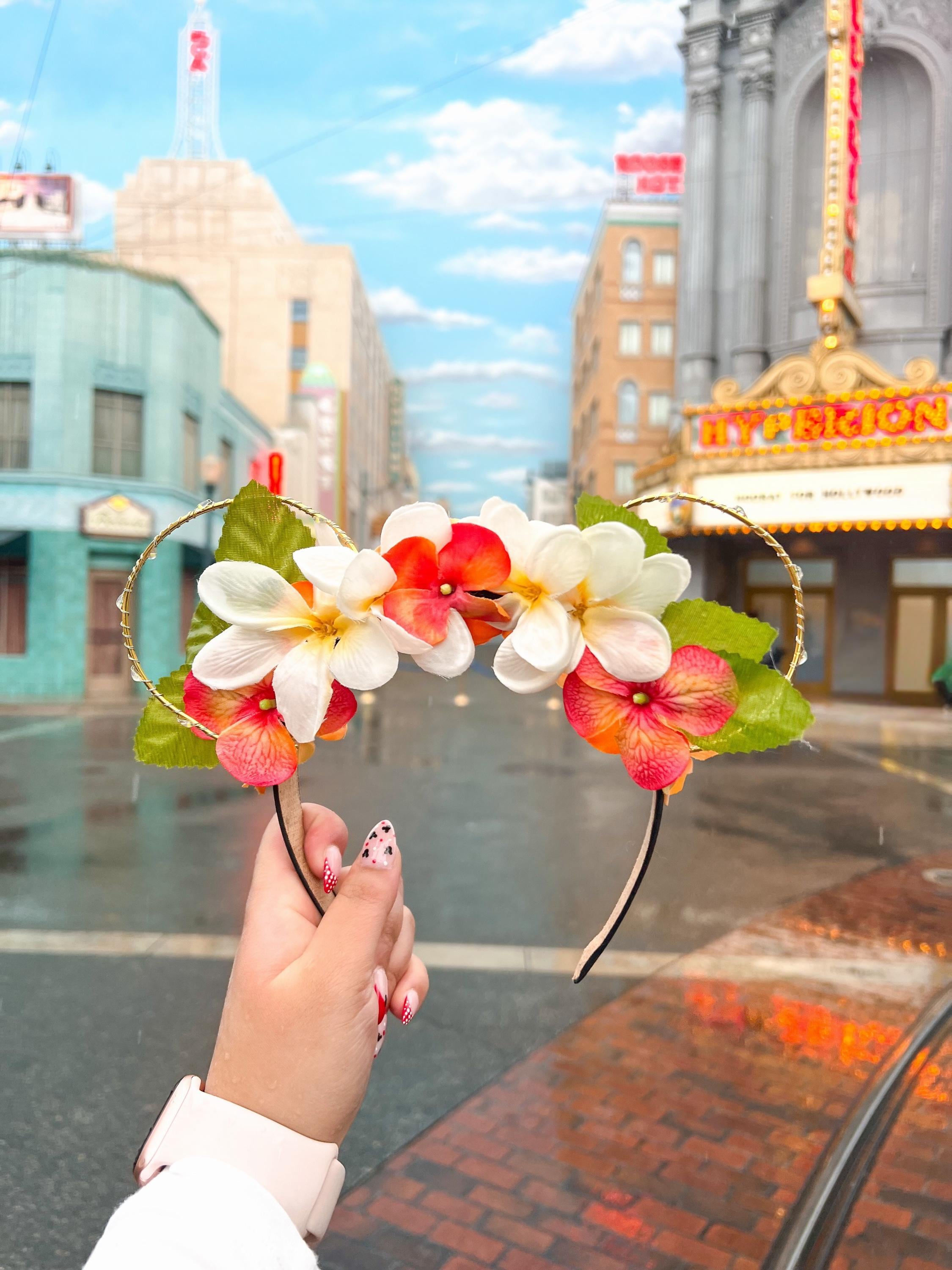 Disney Handmade Light Up Floral Inside Out Ears Mickey Ears Light up Flower - Etsy main image 2