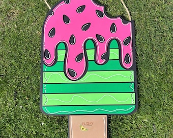 Watermelon Popsicle Door Hanger